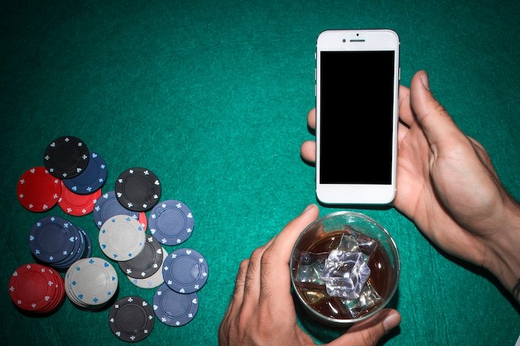 Player interacting with sportsbook and casino options on mobile device